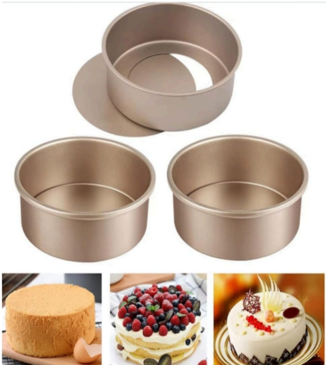 Baking Cake Pan Removable Bottom Golden (15cm)