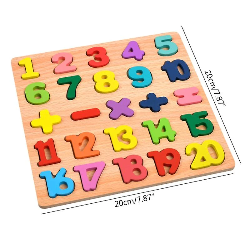 Wooden 3D Alphabets Numbers and Shapes Learning Puzzle Board