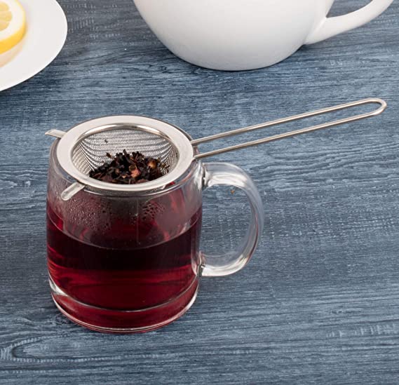 Fine Mesh Tea Strainers Set 3 pieces , Premium Stainless Steel Colanders and Sifters, with Reinforced Frame Sturdy Handle, Perfect for Sift, Strain and Drain Tea, Cofffee, Green Tea, Fresh Milk, Semolina Flour, Poppy Seeds etc - 3 Sizes