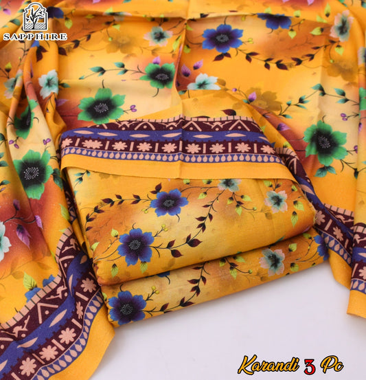 Women 3 piece unstitched - formal wear