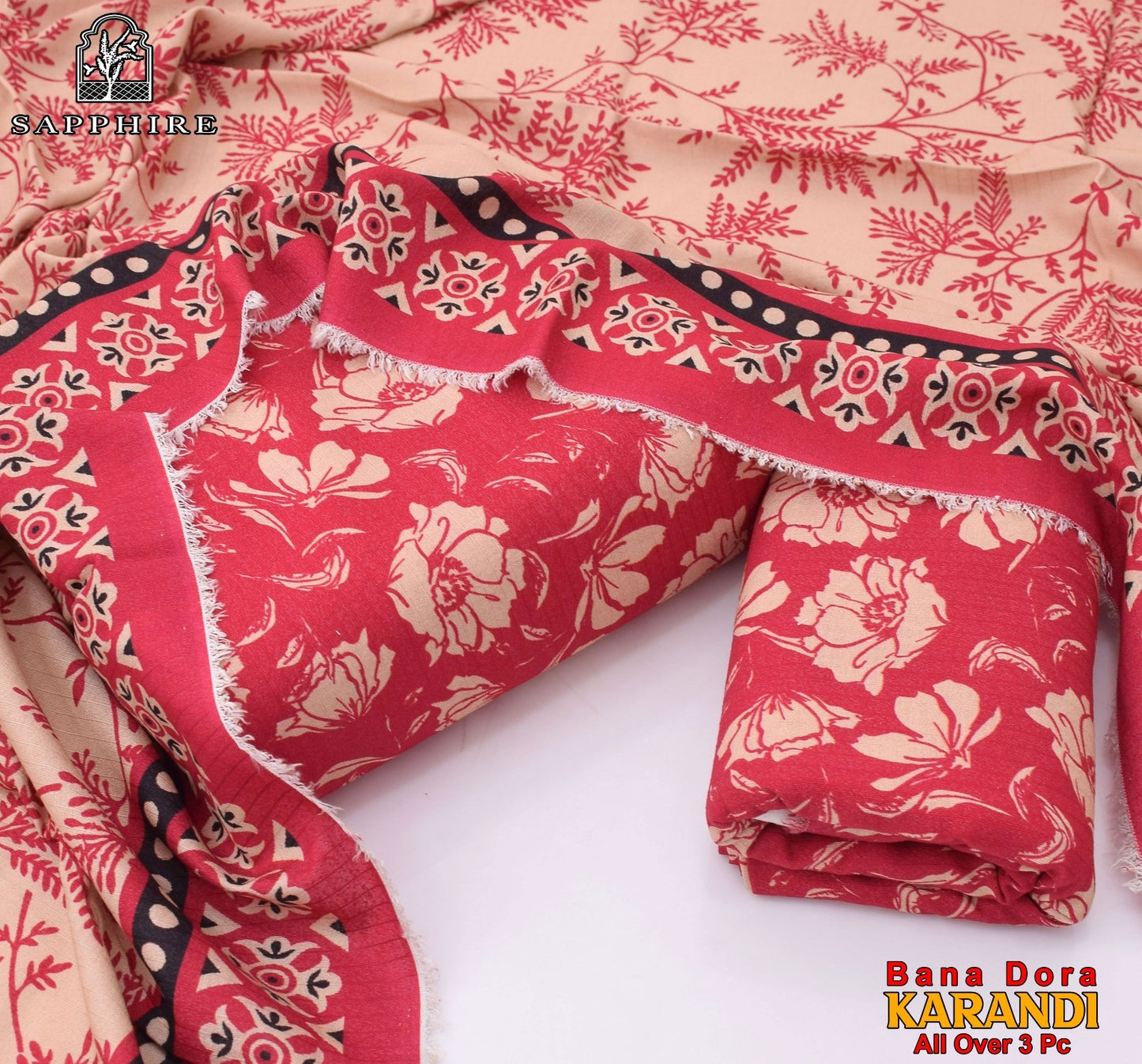 Women 3 piece unstitched - formal wear