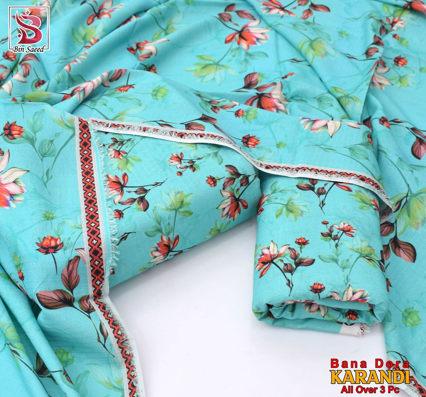 Multicolor Karandi Printed Unstitched 3 PC