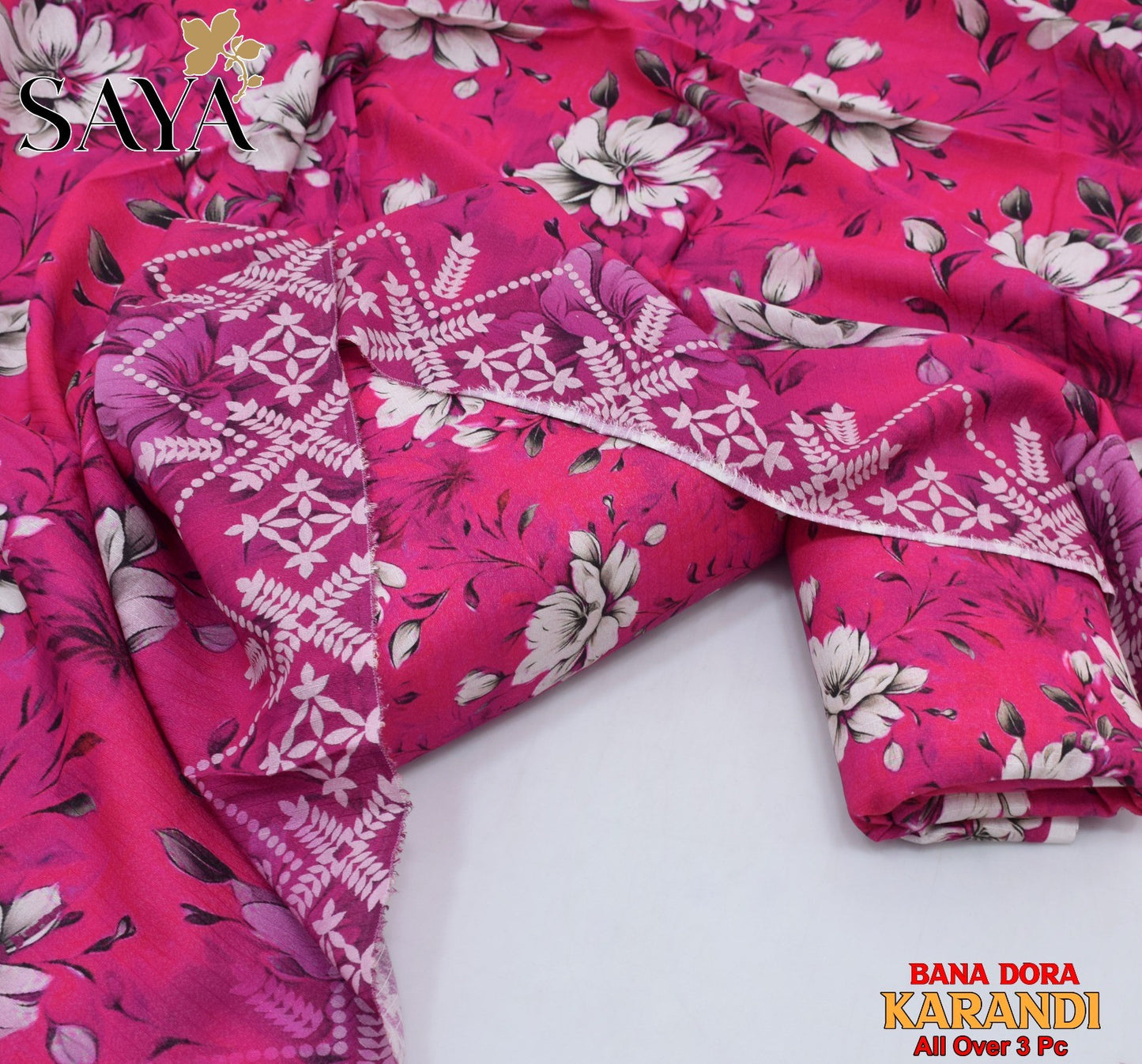 Multicolor Karandi Printed Unstitched 3 PC